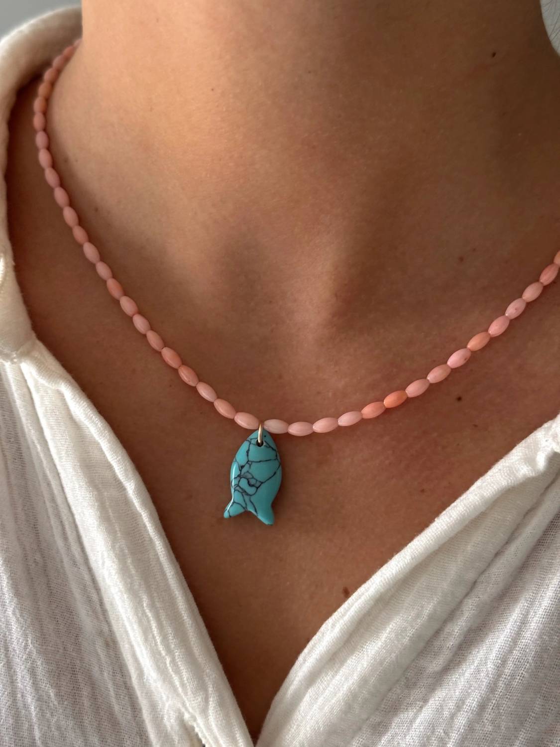 Alv Jewels - Gemstone Fish Necklace