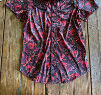 Howdy Hanny - Midnight Rose Short Sleeved Pearl Snap Shirt