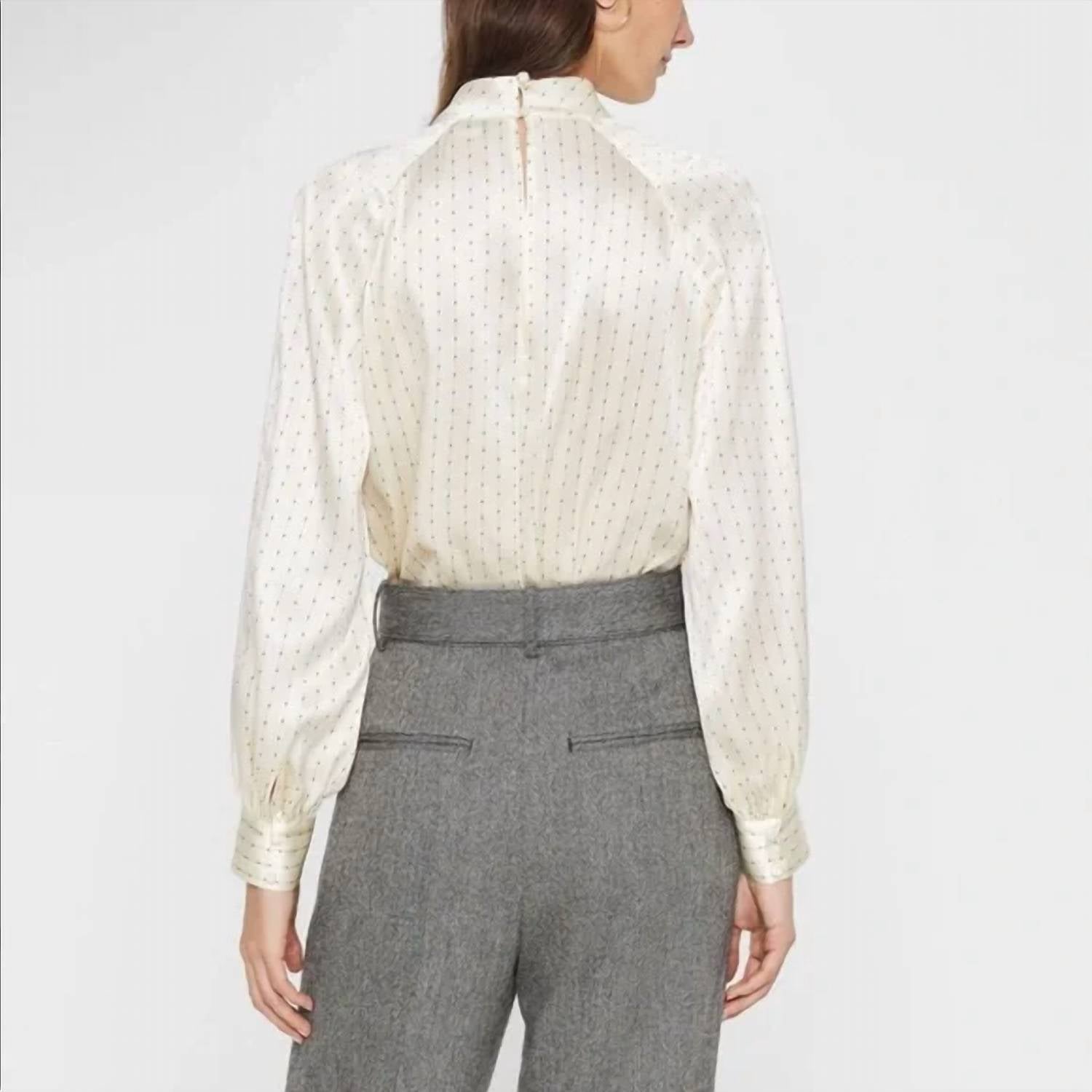 Club Monaco - Printed Mock Neck Silk Blouse