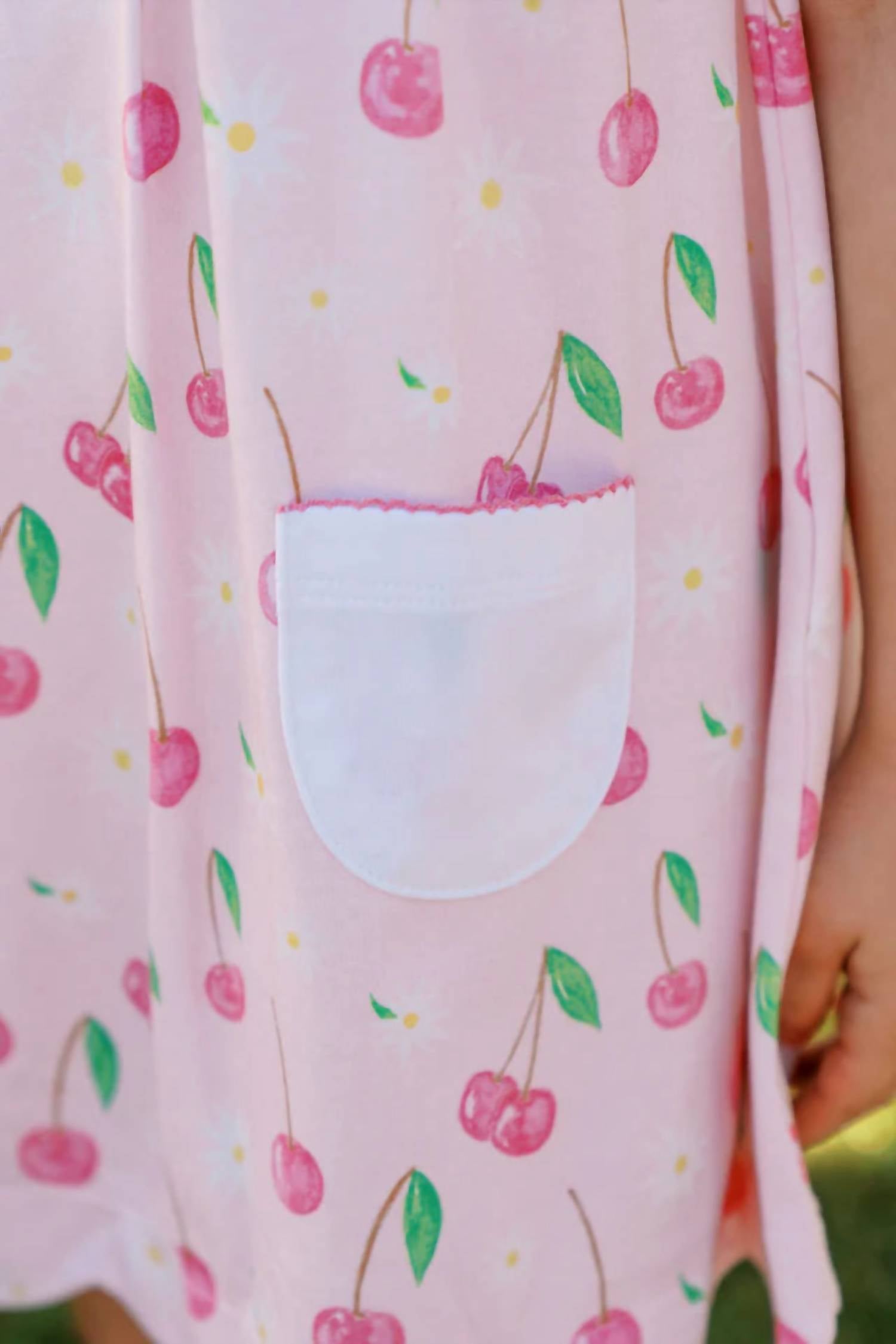THE PROPER PEONY Cherry Blooms Dress in pink - kids' dress - detail view