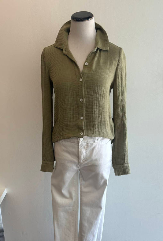 Red Haute - Women's Button Down Gauze Shirt