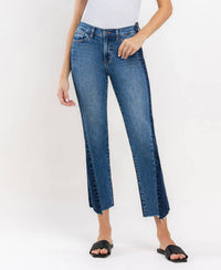 Vervet By Flying Monkey - Color Block Crop Straight Jeans