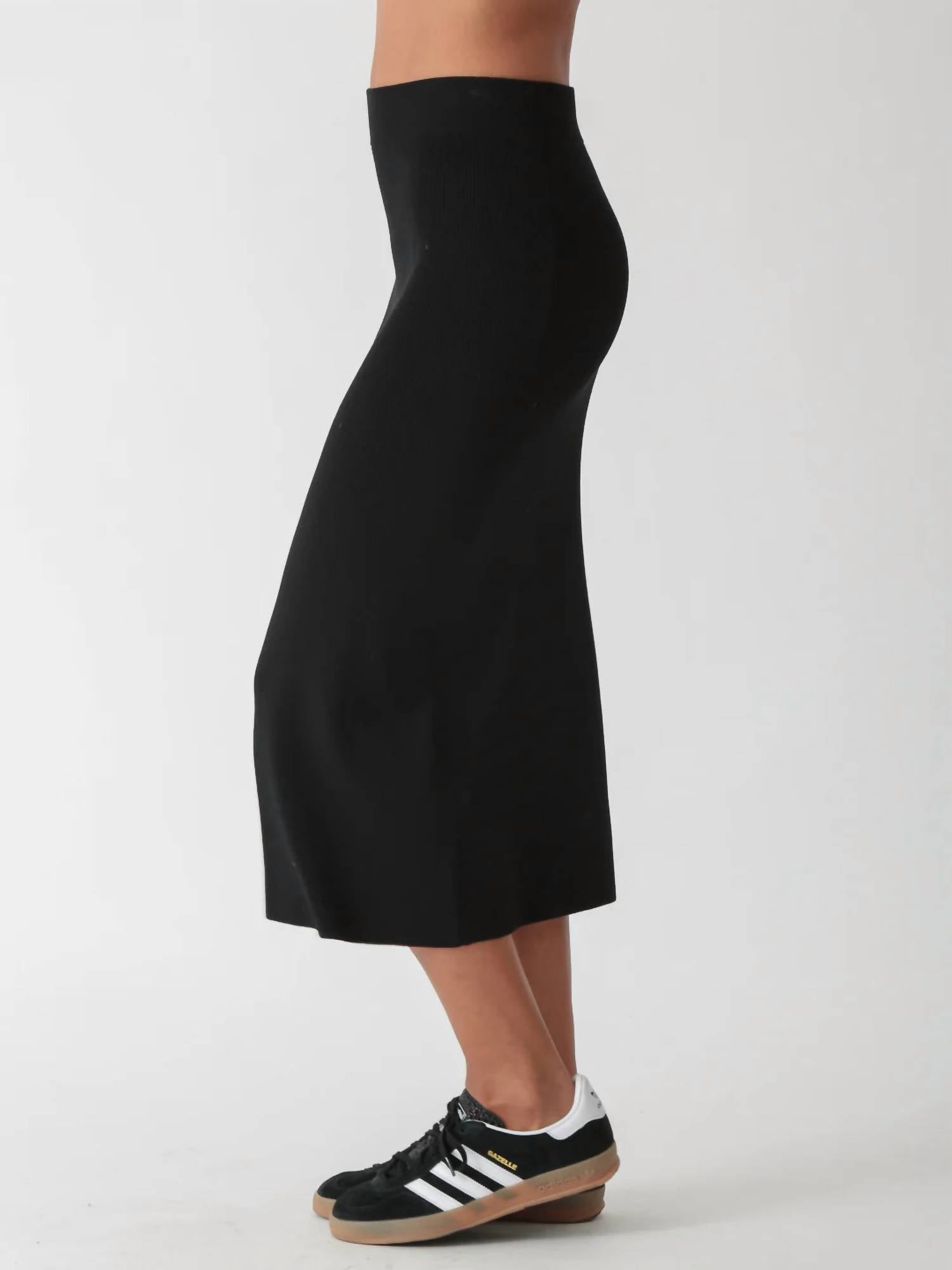 Electric & Rose Asher Midi Skirt in black - women's skirt - detail view
