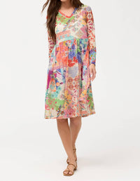 Johnny Was - Mesh Tier Slip Midi Dress