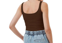 Ambar - Women's Minimalist Square Neck Slim Fit Tank Top
