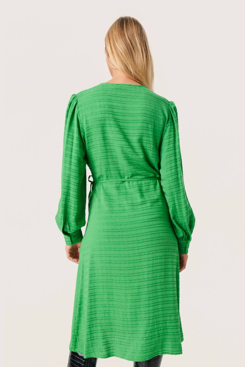 Soaked In Luxury - Catina Long Sleeve V-neck Wrap Dress