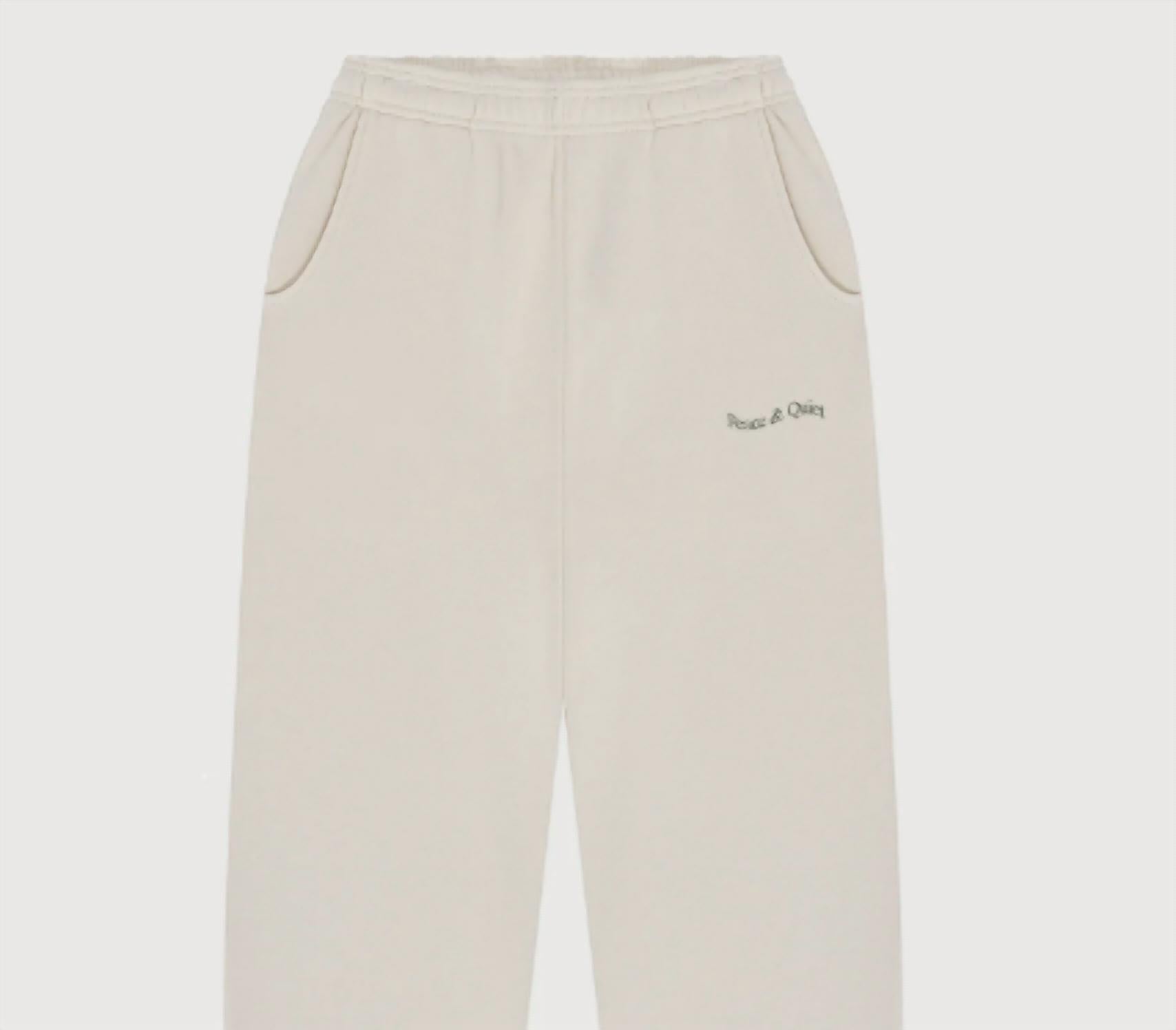Museum of Peace & Quiet Men's Wordmark Sweatpants in bone - men's pants - detail view