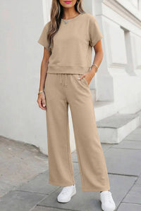 Aapparella - Soft Lounge Wide Leg Two-piece Set