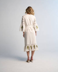 Guadalupe Design Women's Tania Palm Dress in white - women's dress - detail view