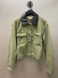 Elan - Women's Leather Collar Jacket
