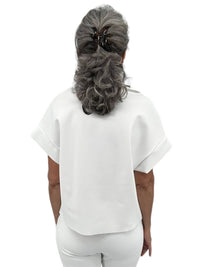 CHIARA BONI Women's Nuil Top in white - women's blouse - detail view