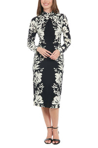 London Times - Thigh-high Slit Sheath Maxi Dress