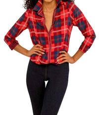 Gretchen Scott - Button Up Middleton Plaid Boyfriend Shirt