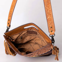 American Darling - Women's Tooled Leather Crossbody Clutch Bag