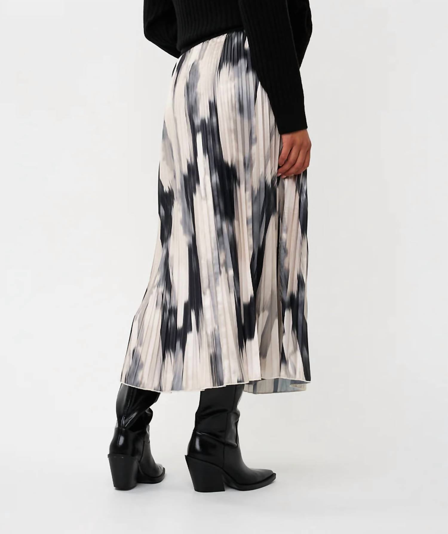 Esqualo - Plisse Printed Skirt