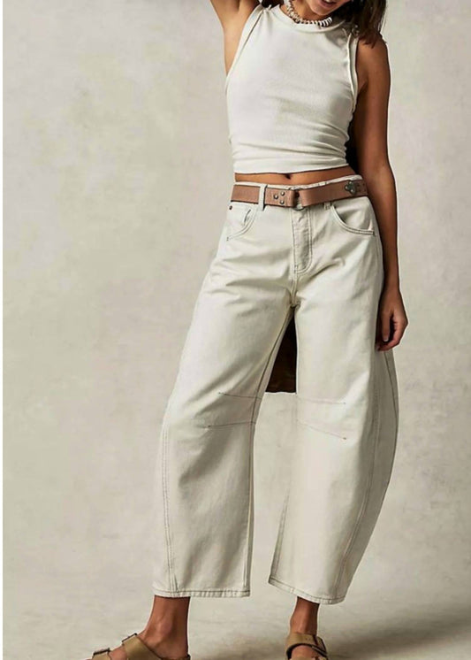 Obest - Womens' Mid Rise Barrel Jeans