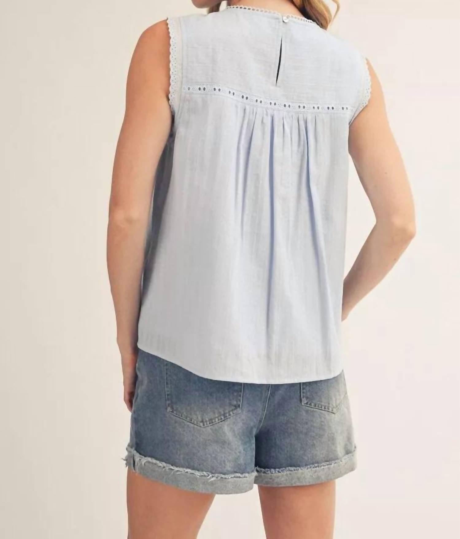 Jodifl Women's Guilty Daylight Top in blue - women's shirt - detail view