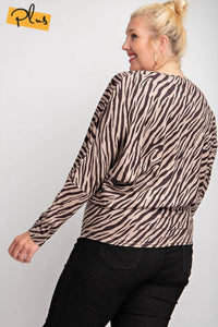 Zebra Suede Plus Top