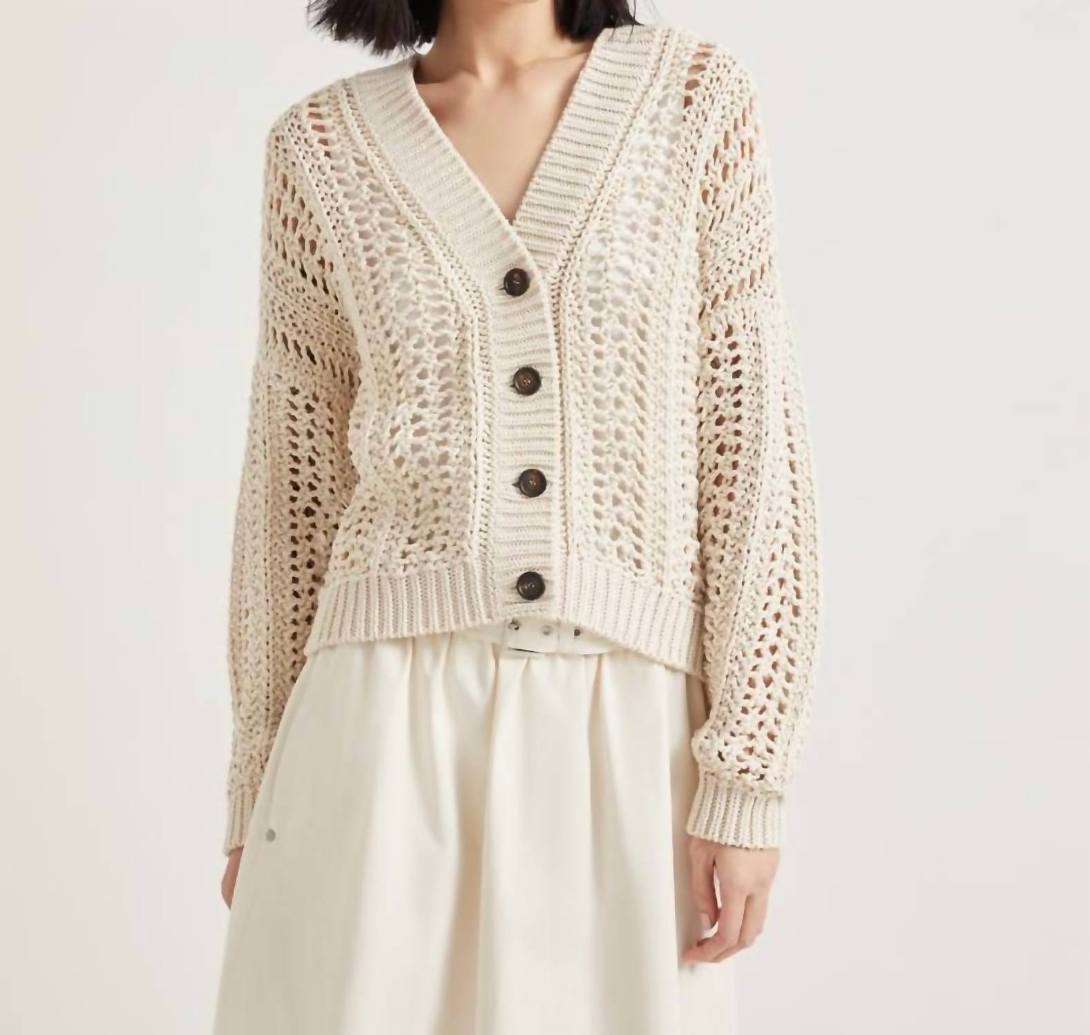 Brunello Cucinelli - Long Sleeve Open Weave Cardigan