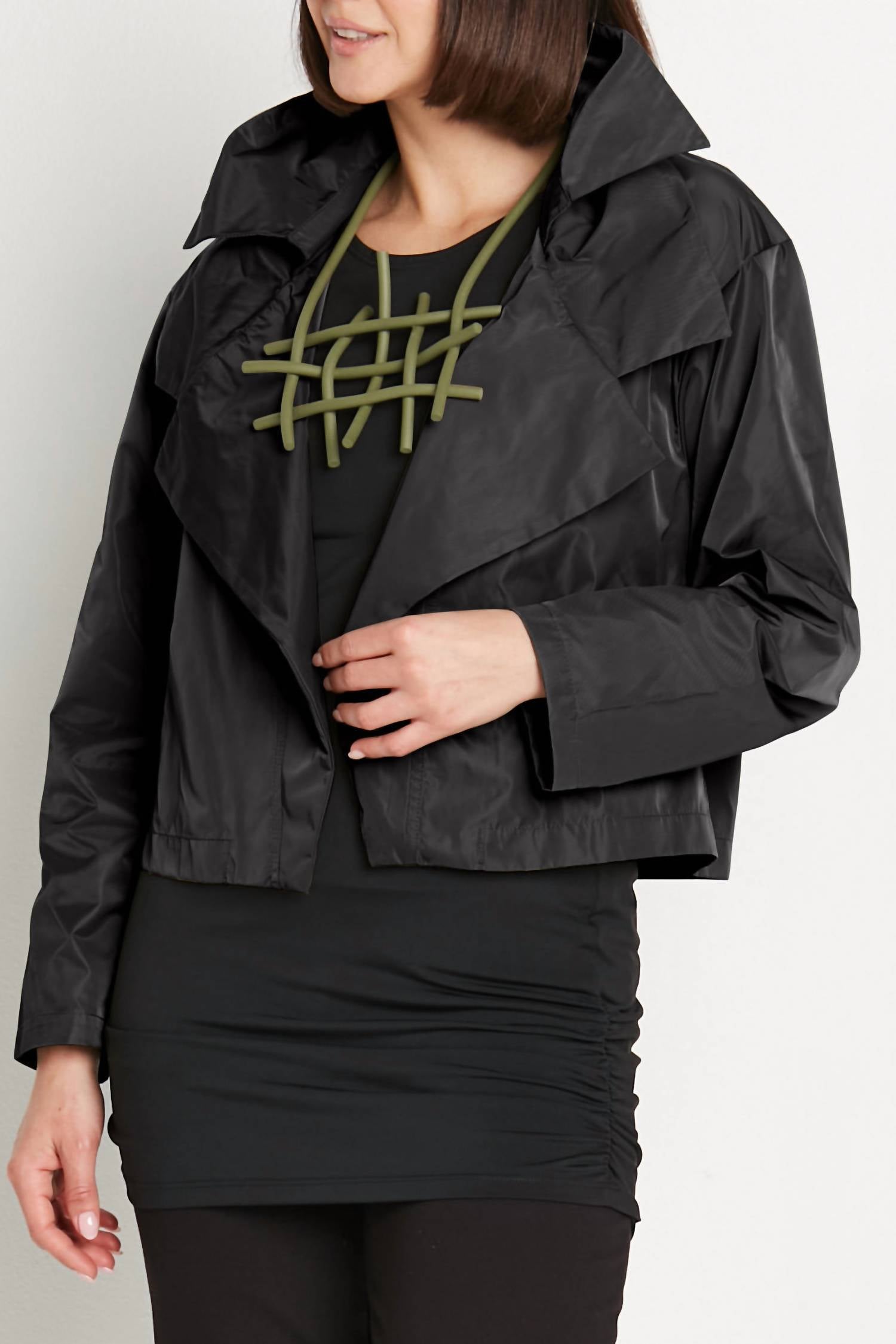 Planet By Lauren G. - Nylon Triple Collar Jacket