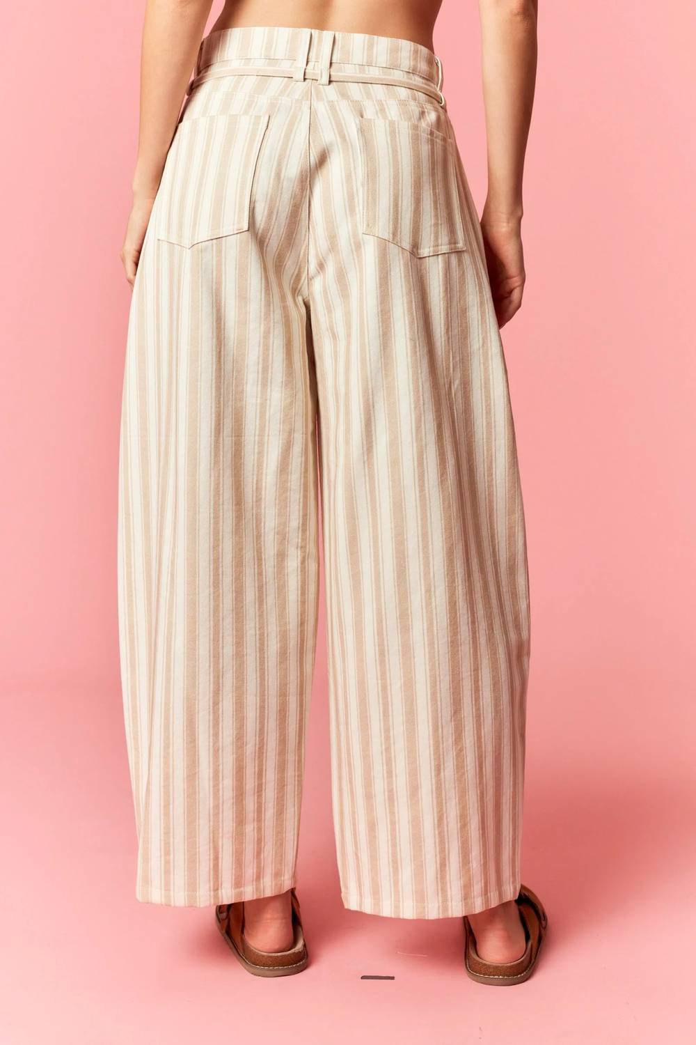 Peach Love - Rhodes Stripe Barrel Pants
