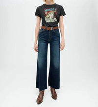 RE/DONE High Rise Wide Leg Crop Jeans in barely worn - women's jeans - view 4