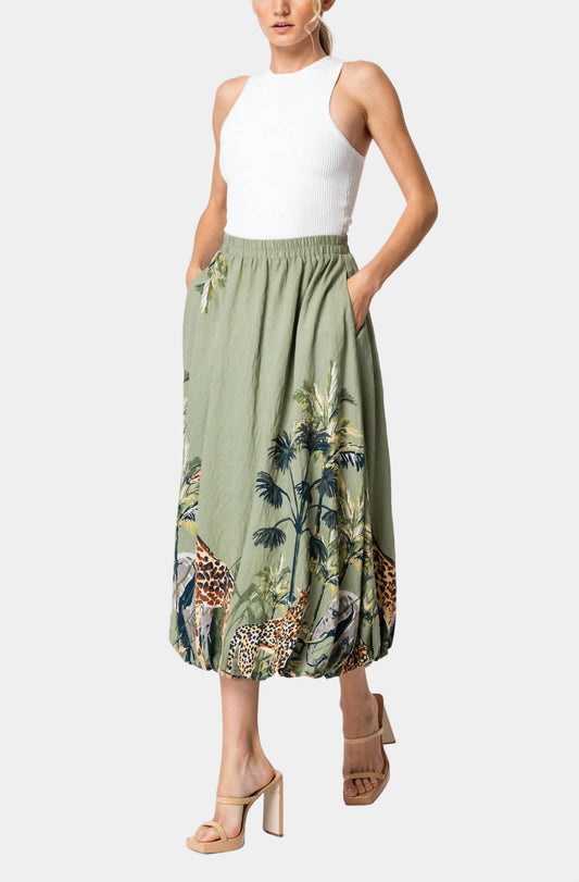 Ciebon - Andrey Printed Bubble Midi Skirt