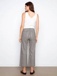 Charlie B - Gingham Cropped Linen Blend Pants