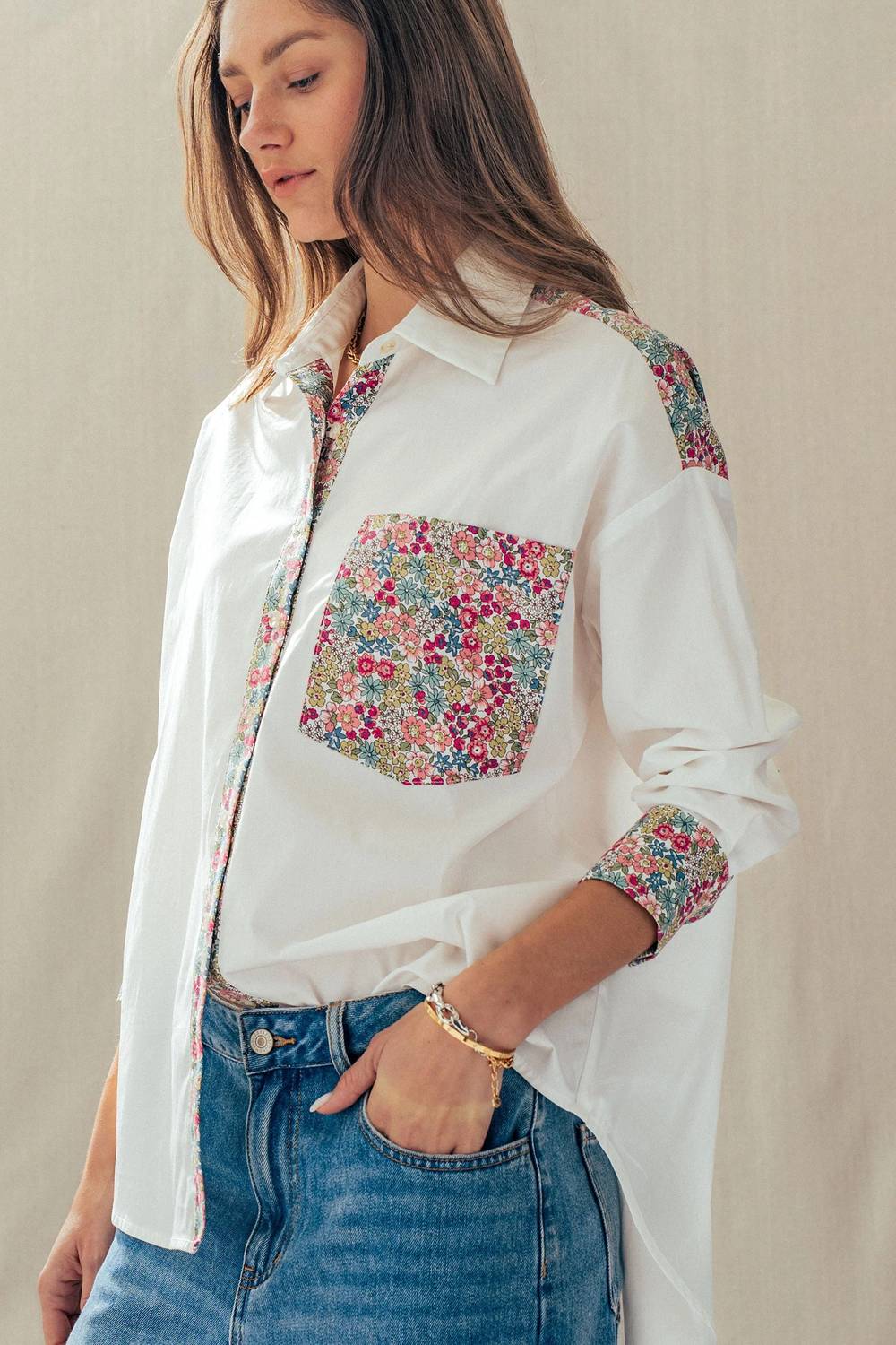 Urban Daizy - Spring Garden Classic Button-up Shirt
