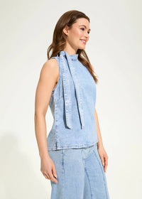 Fdj - Shira Sleeveless Bow Neck Blouse