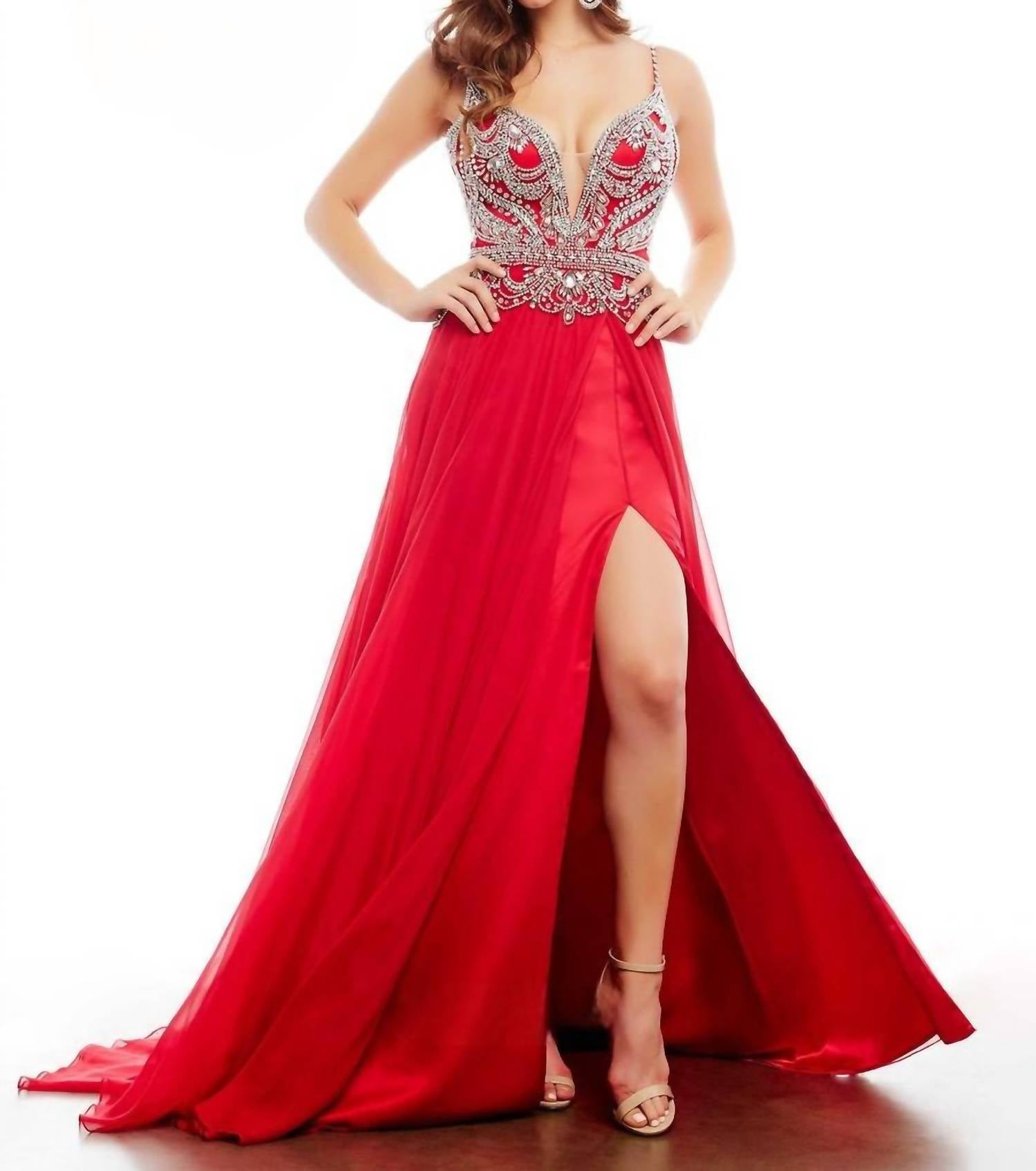Mac Duggal - Beaded Bodice Long Prom Gown