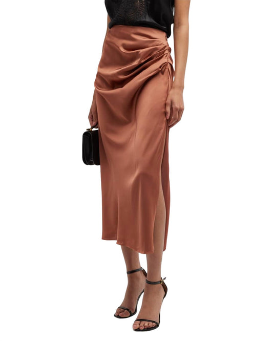 Jonathan Simkhai - Marguerite Washed Charmeuse Ruched Midi Skirt