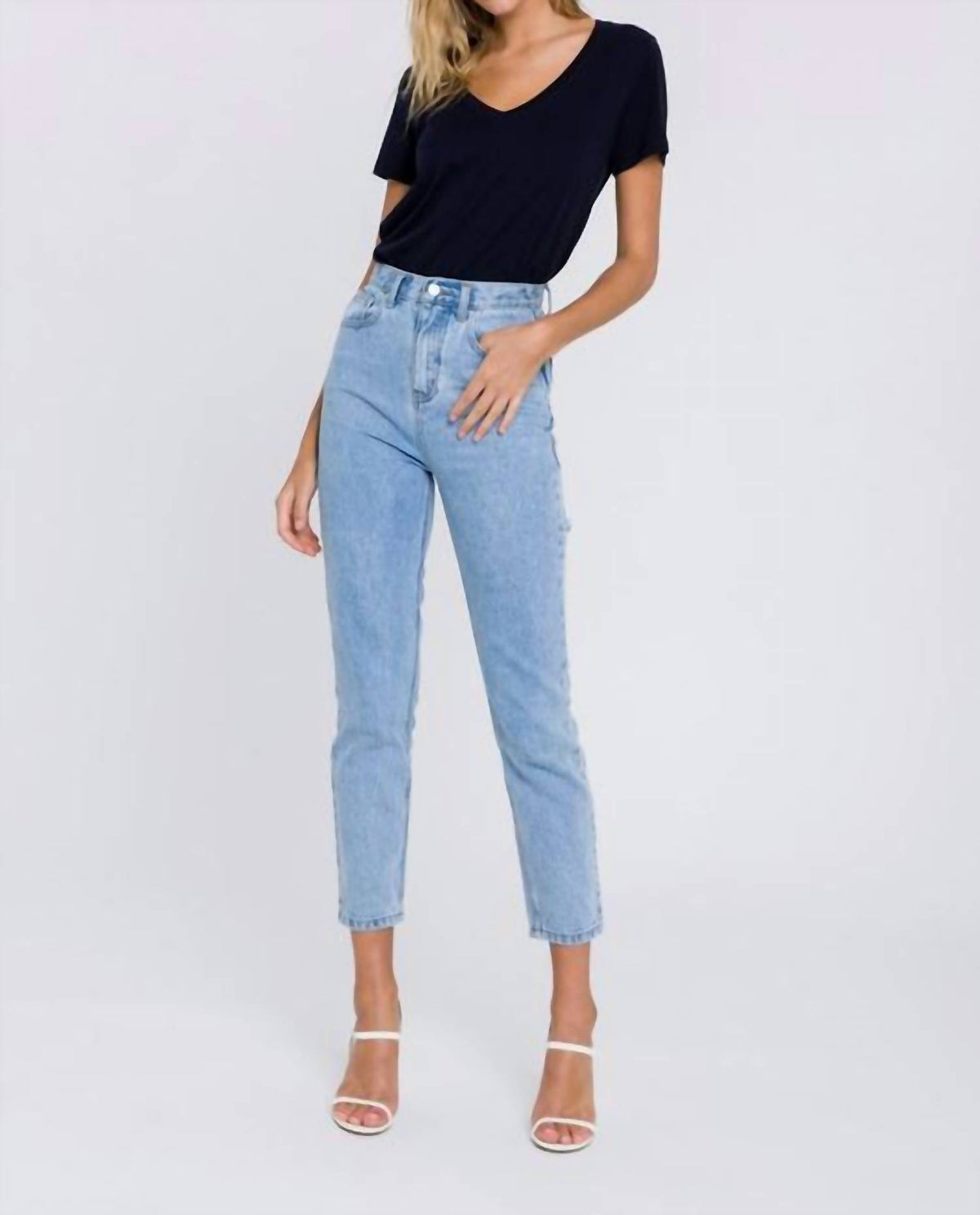 2.7 August Apparel - Back Slit Jeans