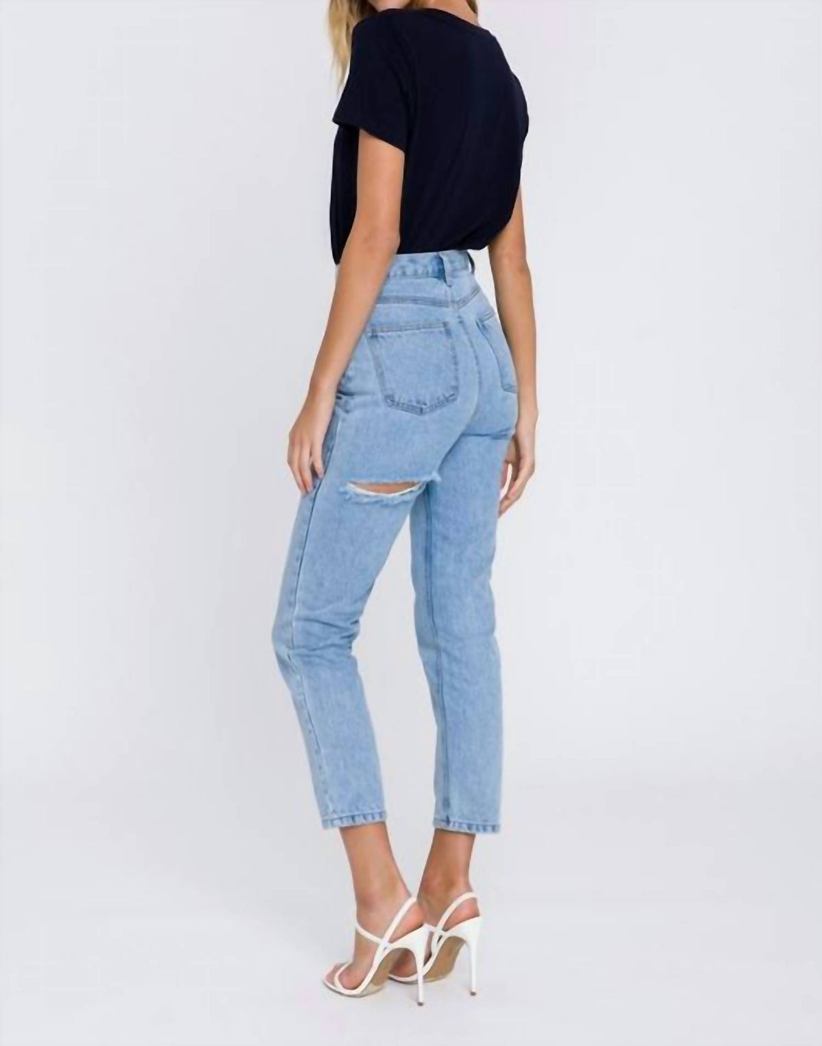 2.7 August Apparel - Back Slit Jeans