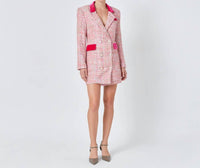 2.7 August Apparel - Premium Tweed Blazer Mini Dress