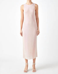 2.7 August Apparel - Rhinestone Mesh Midi Dress