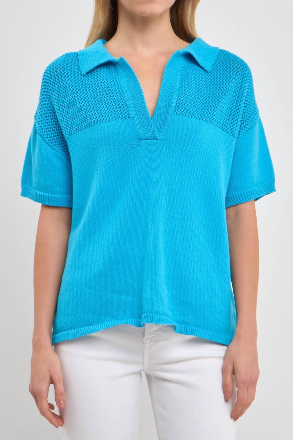 2.7 August Apparel - Short Sleeve Knit Sweatshirt