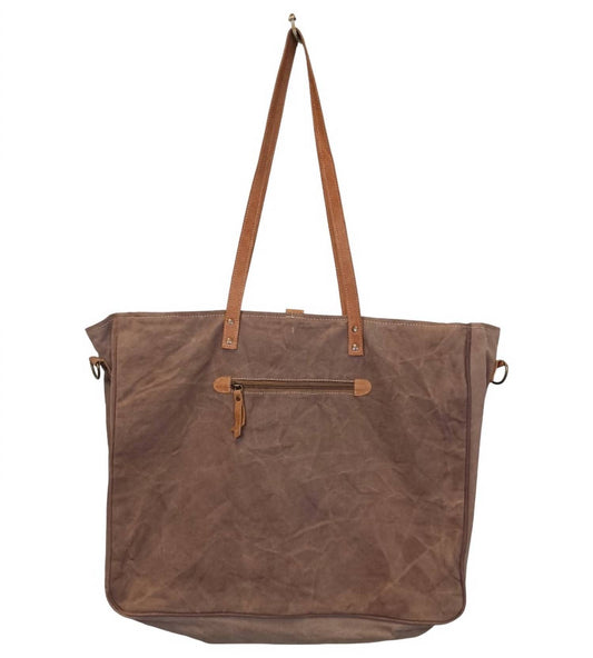 American Darling - Women's Leather & Canvas Large Tote Bag