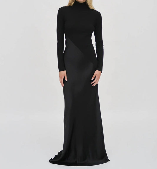 Rosetta Getty - Bias Turtleneck Combo Maxi Dress