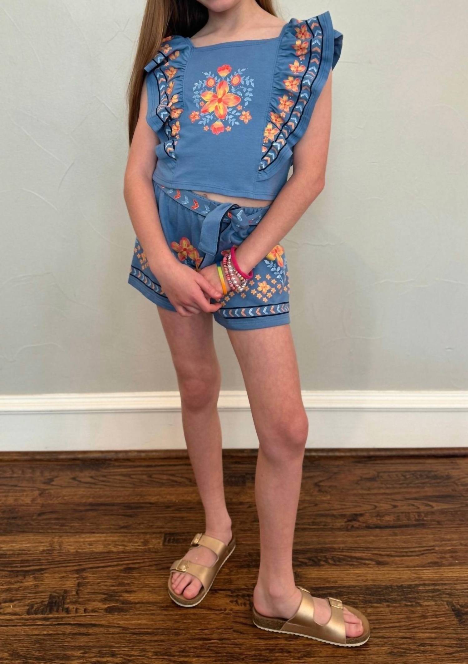 Nanai - Girl's Floral Short Set