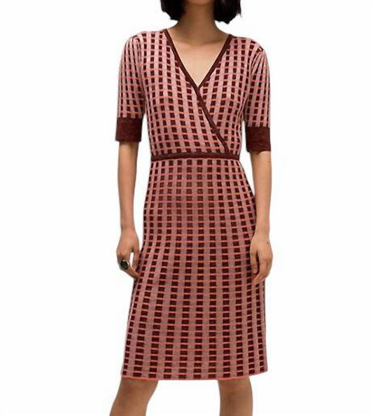 Kate Spade - Plaid Faux Wrap Knit Dress