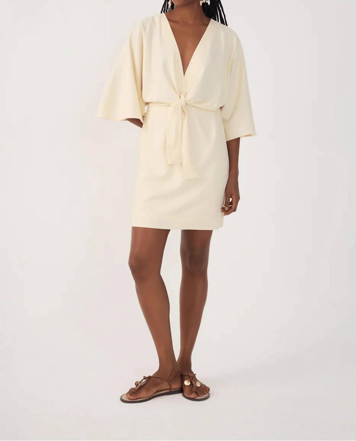 Dress To - Front Knot Kimono Sleeve Mini Dress