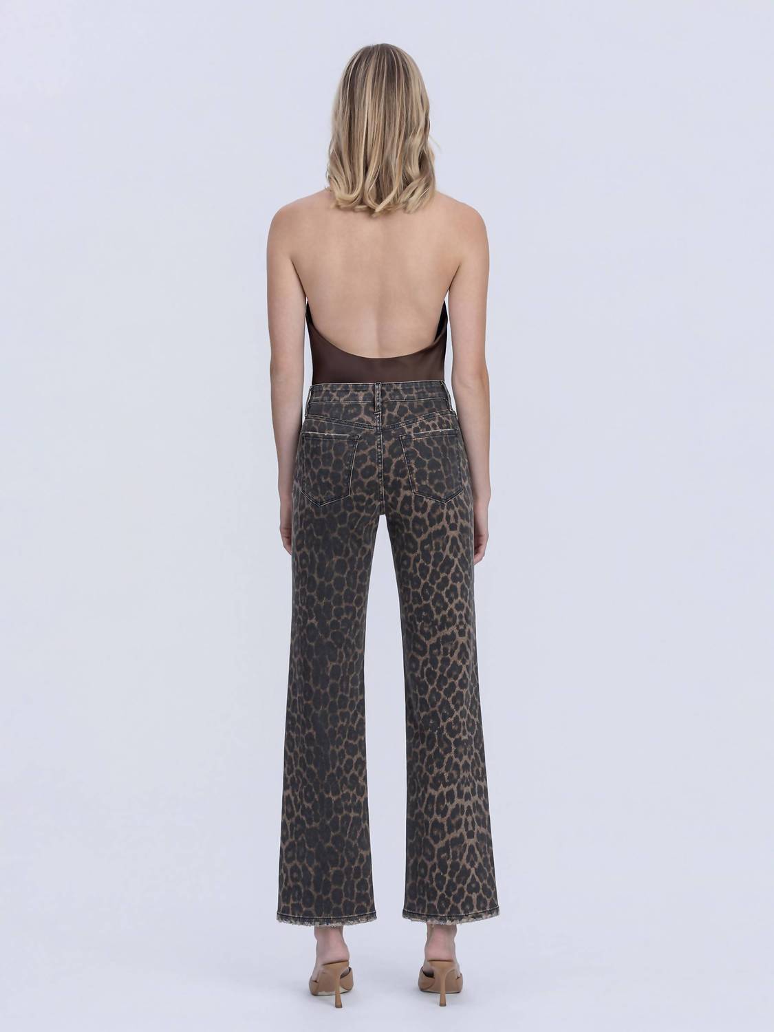 FLYING MONKEY Shayla High Rise Jeans in leopard - women's jeans - detail view