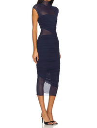Ser.O.Ya - Tabitha Mesh Ruched Midi Dress