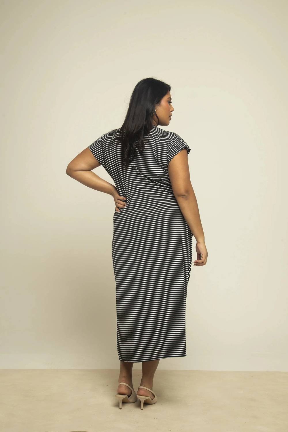 Fashion Szn Curve - Monochrome Print Midi Dress - Plus