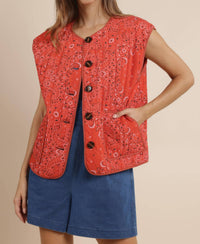 Sage The Label - Music Fest Cotton Bandana Print Quilt Vest
