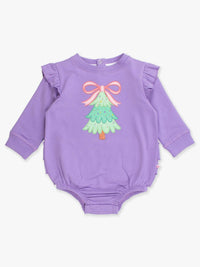 Rufflebutts - Twinkling Tree Bow Bubble Romper
