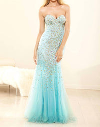 Terani Couture - Strapless Beaded Prom Dress