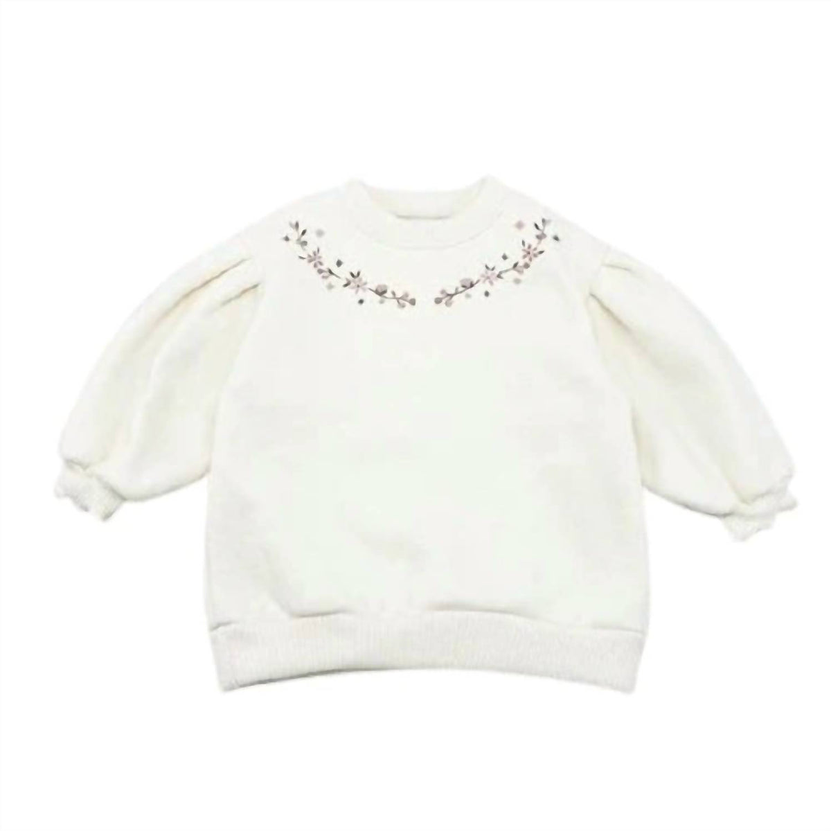 Happy Prince - Girls' Floral Puff Sleeve Sweatshirt