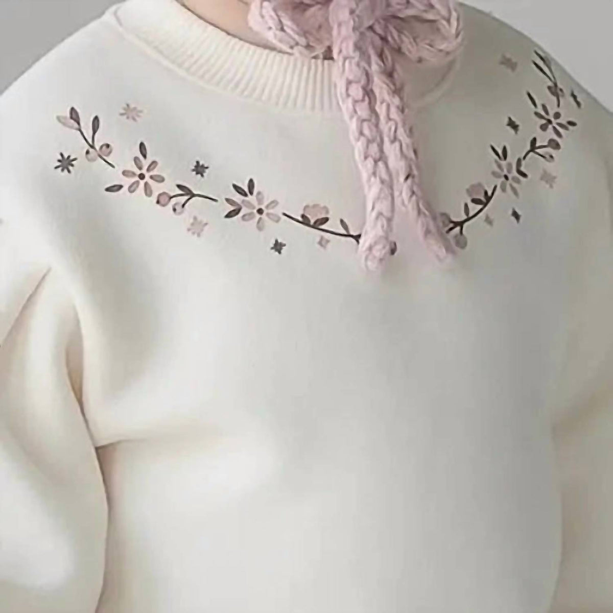 Happy Prince - Girls' Floral Puff Sleeve Sweatshirt